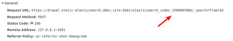 Elm app is performing search on the correct Elasticsearch index.