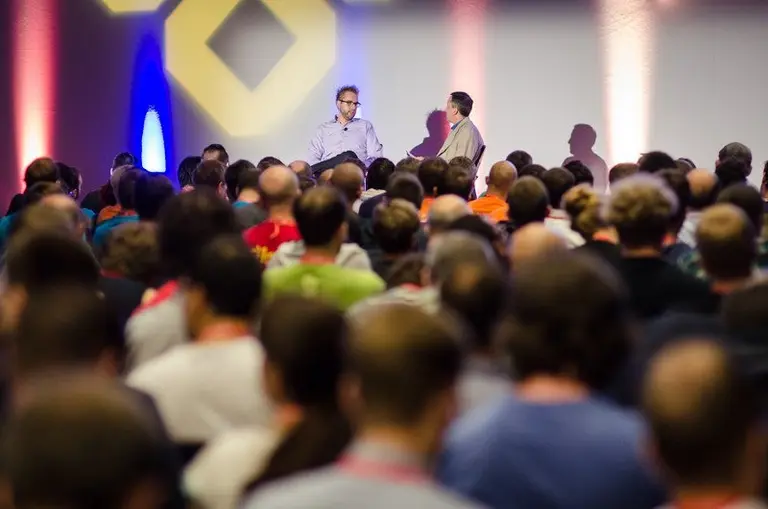 Driesnote where GraphQL was featured. Picture from <a href='https://www.flickr.com/photos/pepej/21647813349/'>Josef Jerabek</a>