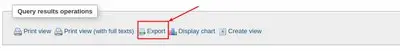 Export result of the query.