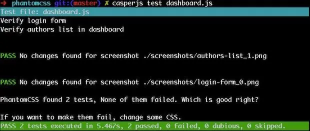 PhantomCSS in action