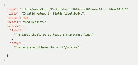 captionDetailed errors are part of the JSON response