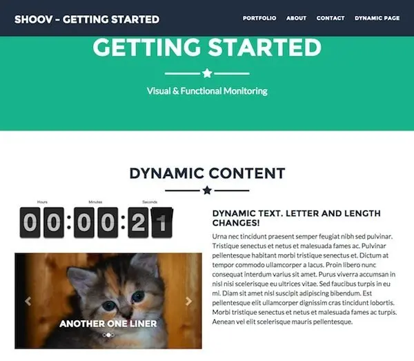 Complex dynamic page