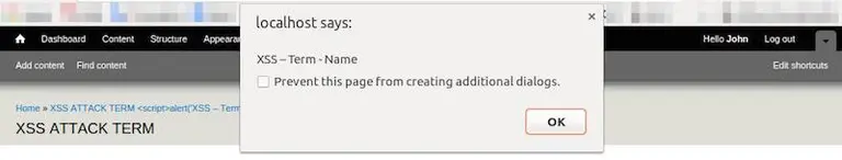 JS alert popping up is the sign for XSS in action