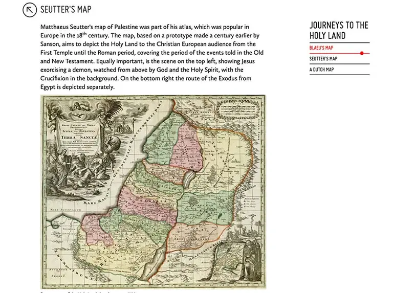 Clean presentation of material from the National Library of Israel to complement the exhibit at Casa Del Lector.