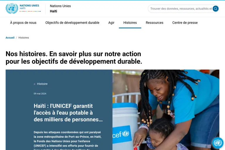 Screenshot of United Nations Country Team Sites